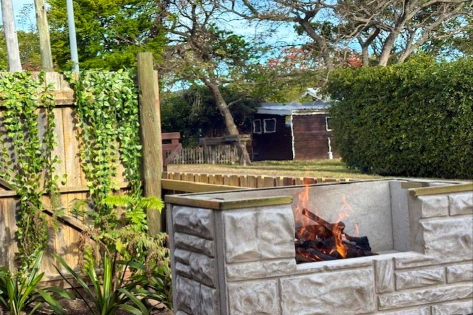 Outdoor braai with fire